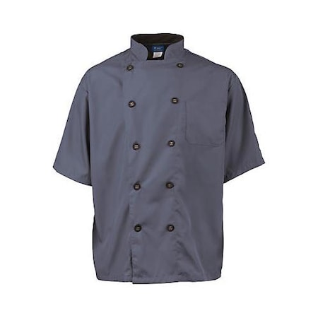 Large Men's Active Slate Short Sleeve Chef Coat